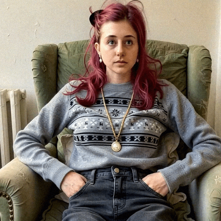 Emma-Jane MacKinnon-Lee seated, relaxed posture and composed frame.