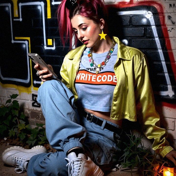 Emma-Jane MacKinnon-Lee, near that graffiti wall